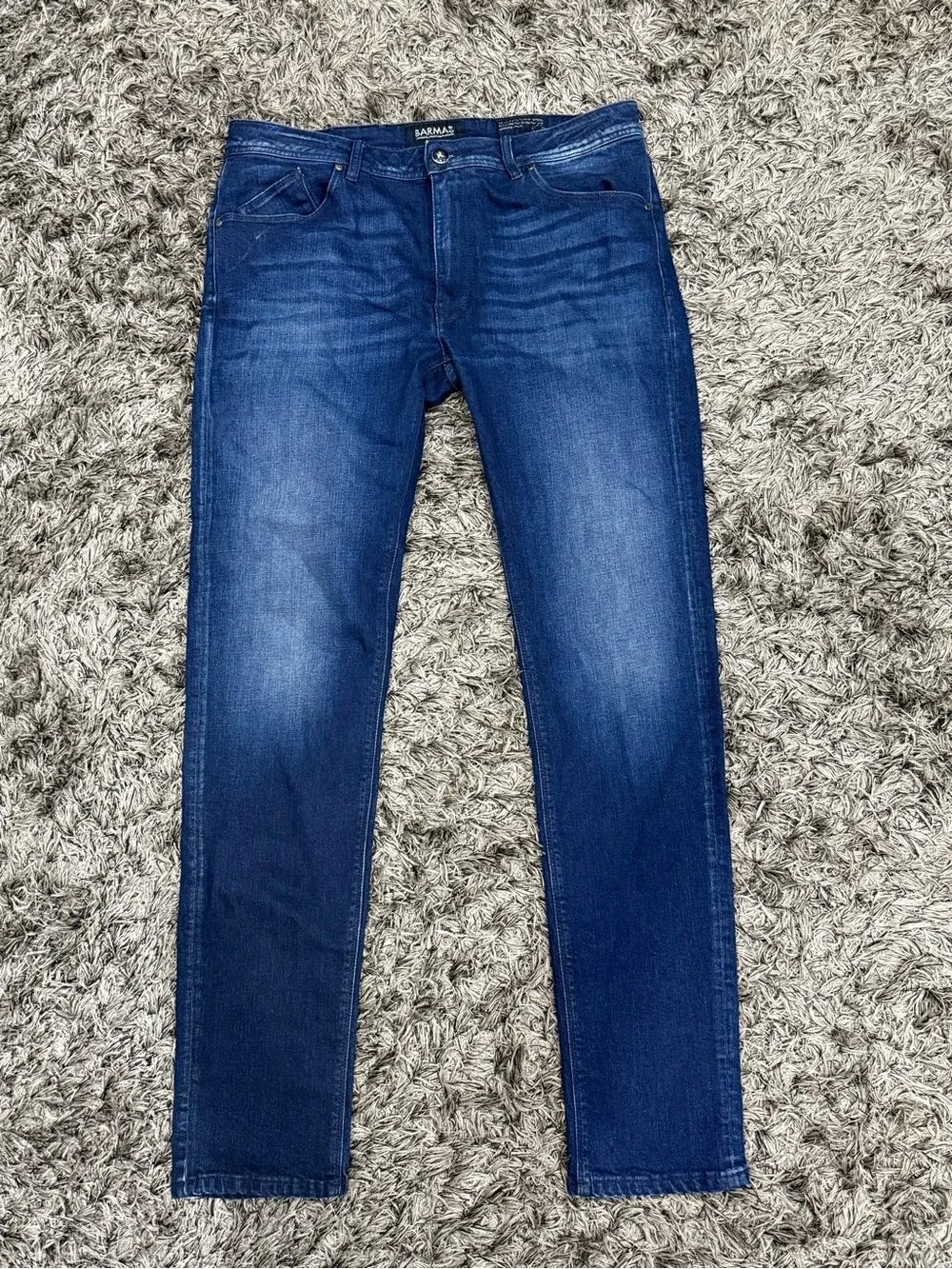 Barmas Denim Jeans Size 38x32 Dean Light Blue Fade Cotton Blend Made in Italy